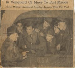 104th Medical regiment leaves Armory for post February 6 1941